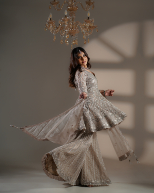 Champagne Elegance Sharara Set